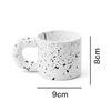 Nordic Black and White Ceramic Mug Home Office Water Cup Coffee Cup Simple Fat Handle Couple Cup Creative Kitchen Bar Supplies