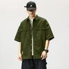 Workwear Short-Sleeved Shirt Men's Short-Sleeved Slim Jacket Summer Men's Casual Jacket Men's Student Shirt