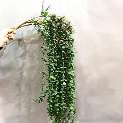 104 cm Gefälschte Eukalyptus Rattan Künstliche Pflanzen Rebe Kunststoff Baum Zweig Wand Hängen Blätter für Haus Garten Outdoor Hochzeit Decor