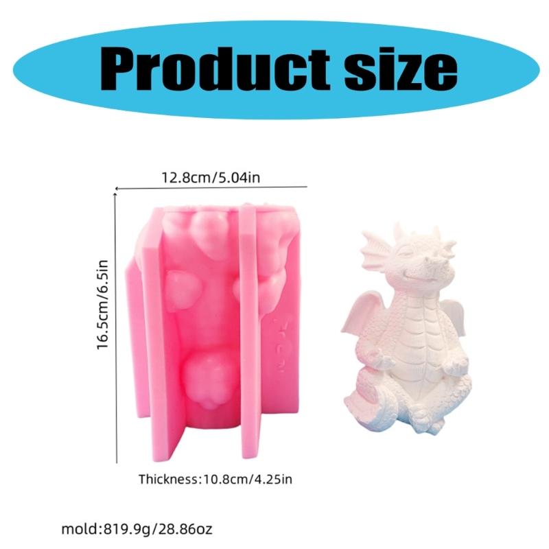 Silicone Dragon Crystal Mold Realistic Dragon Figurine Crafting Mould Animal Theme Epoxy Resin Mold for Handmade Crafts