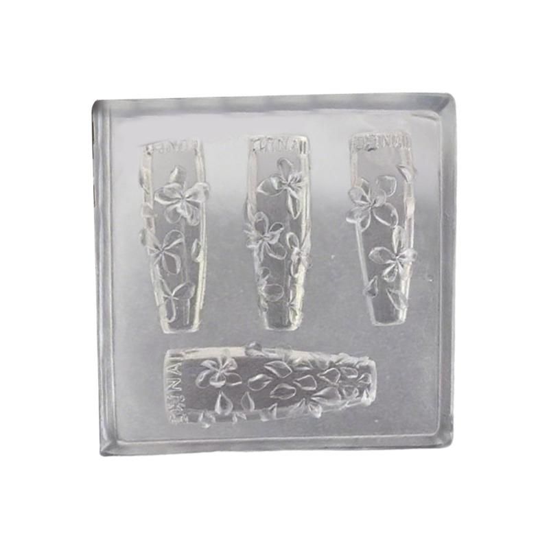 Easy Release Silicone Nail Stamp Molds Professional Manicure Patterns Moulds Stylish Embossed Nail Accessories Molds