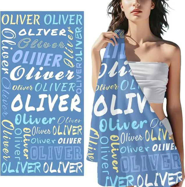 Name Customization Beach Towel  Name Microfiber Style Beach Towel Cushion Letter Bath Towel Beach Towel Print