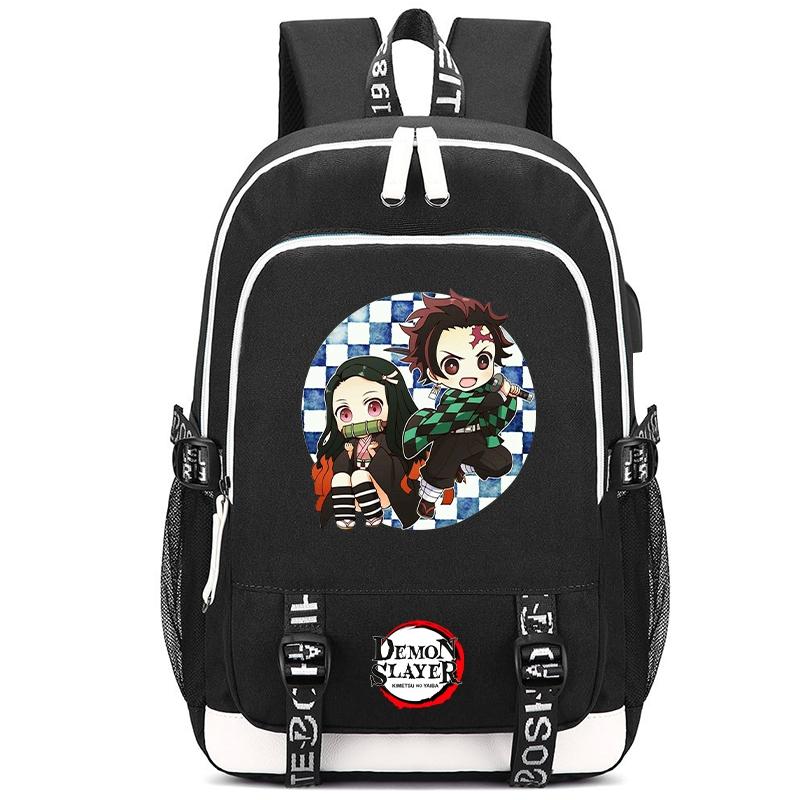 Anime Demon Slayer Canvas Backpack Printed Backpack for Girl Boy Gift Back To School Bookbag Men Women Travel Bag Mochila