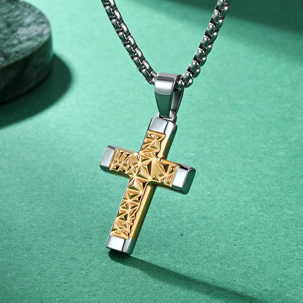 2025 Cross Pendant Men's Fashion Simple Personalized Jewelry Exquisite Gift Necklace