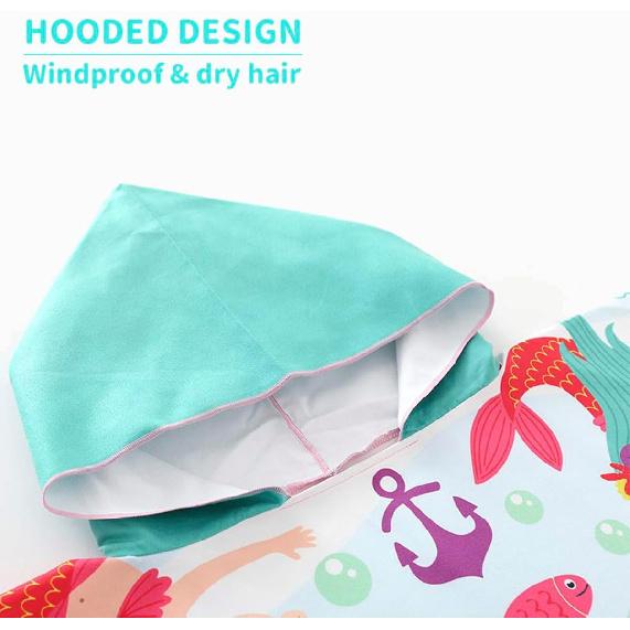 Cute Animal Hooded Beach Towel, Microfiber Bath Towels For Kids Toddler Infant Boy Girl, Animal Towels For Bath Pool Swim Swimwear Summer Beach