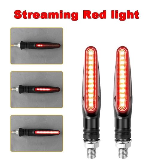 Sequential Flowing LED Motorcycle Turn Signals - IP68 Waterproof, Universal Fit with Smart Relay