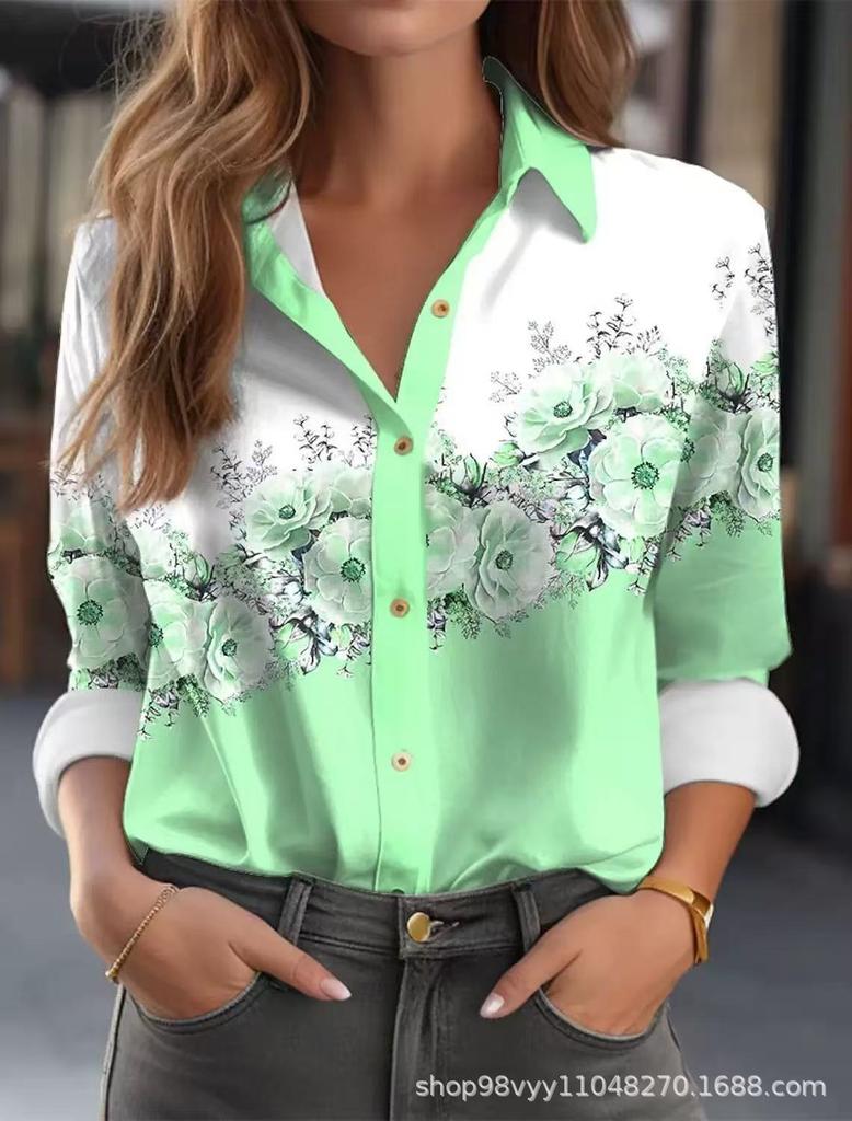 Floral 3D Printed Women's Casual Shirt