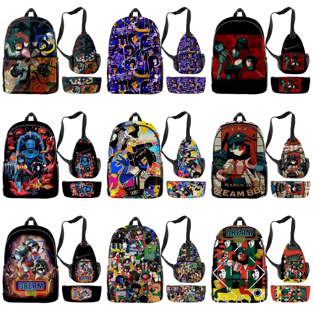 Dream Ena Bbq Children School Bag Set Pencil Case Durable Material Student Young