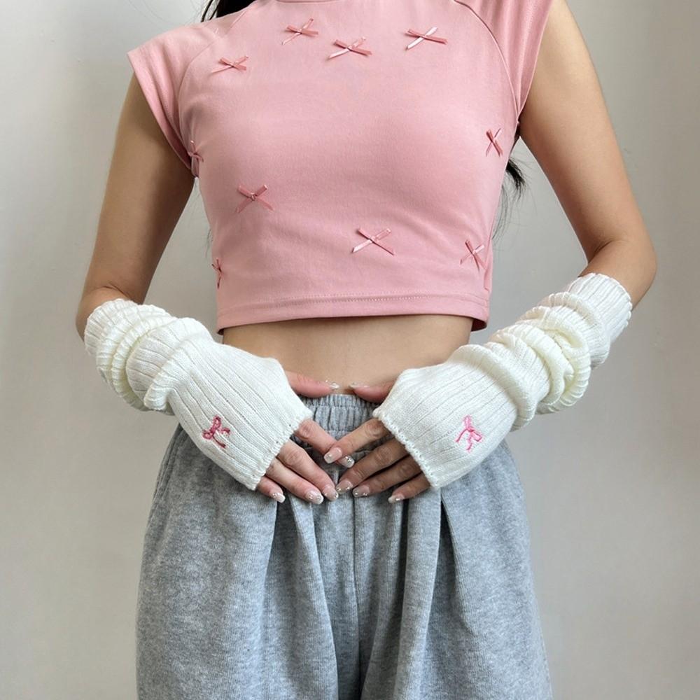 Knitted Warm Arm Sleeve Long Fingerless Gloves Fashion Arm Warmer Gloves  Autumn Winter