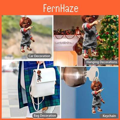 Unique Halloween Themed Acrylic Car Rearview Mirror Pendant For Spooky Vibes
