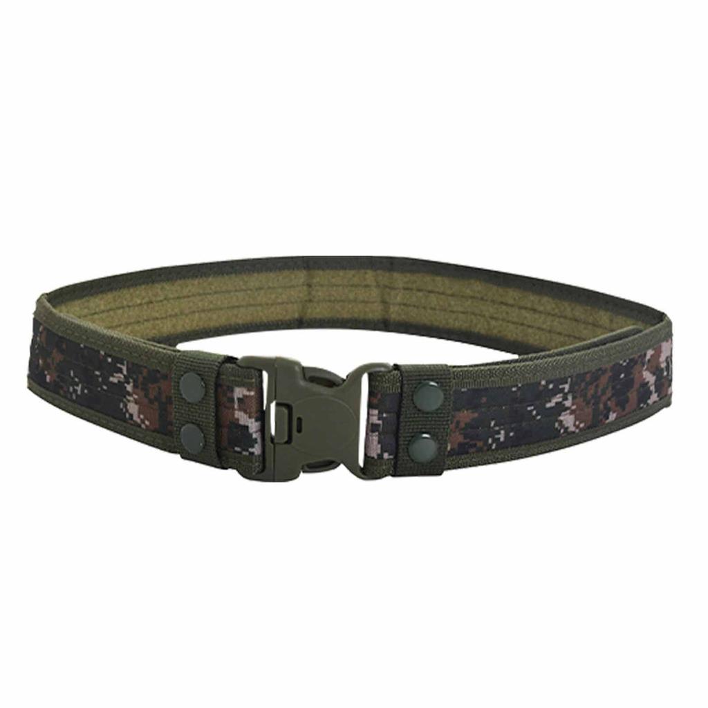 Student Training Belt – Camouflage Canvas Outdoor Belt with Plastic Buckle, Military Adjustable Waist Belt