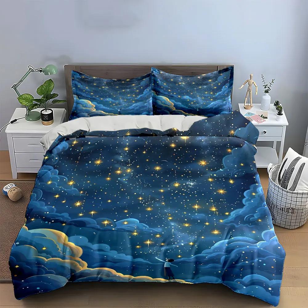 "Starry Sky Home Decor Set" Soft Comfortable Duvet Cover Bedding Set Included 1*Duvet Cover & 2*Pillowcases gift
