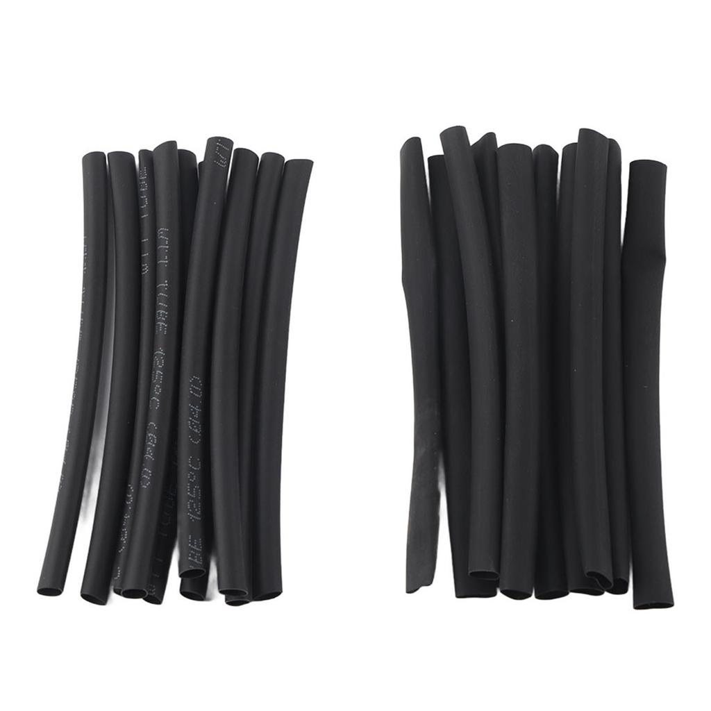 200 Psc Black Heat Shrinking Tube Set 2:1 Shrinking Ratio 10.4MPa 70 110 Celsius  Shrinkage Temp