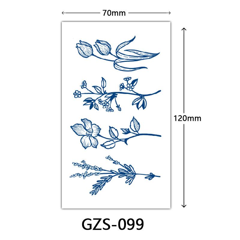 Flower Herbal Semi-Permanent Tattoo Sticker, Small Picture Juice Tattoo Sticker, Sweat-Proof Tattoo