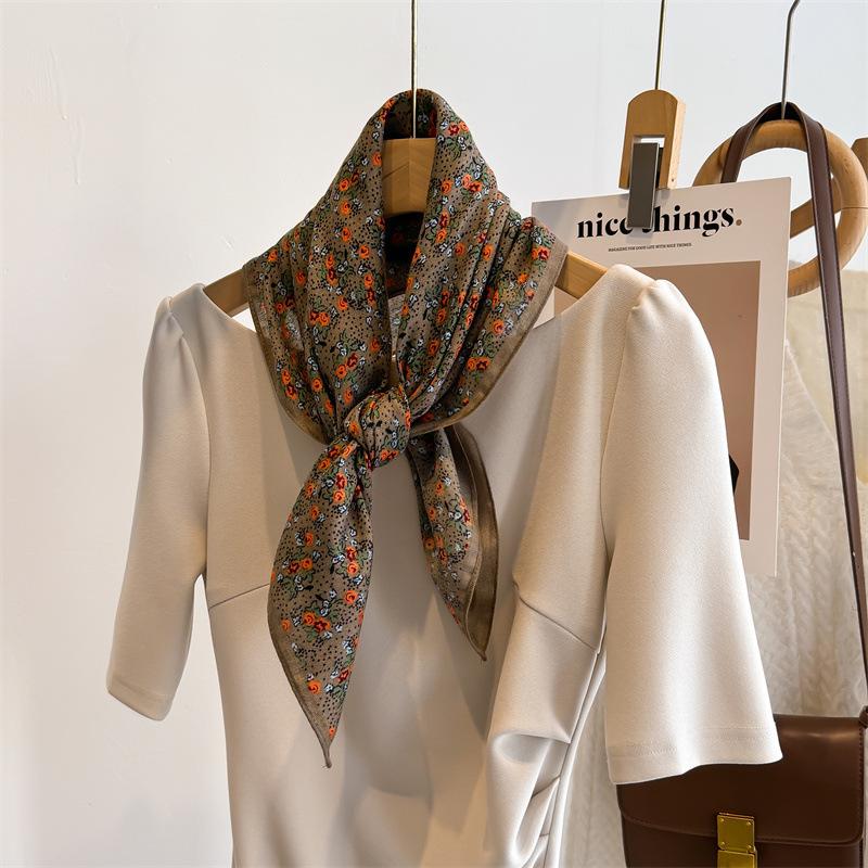 Women S Fashion Small Square Scarf For Spring Autumn Neck Protection