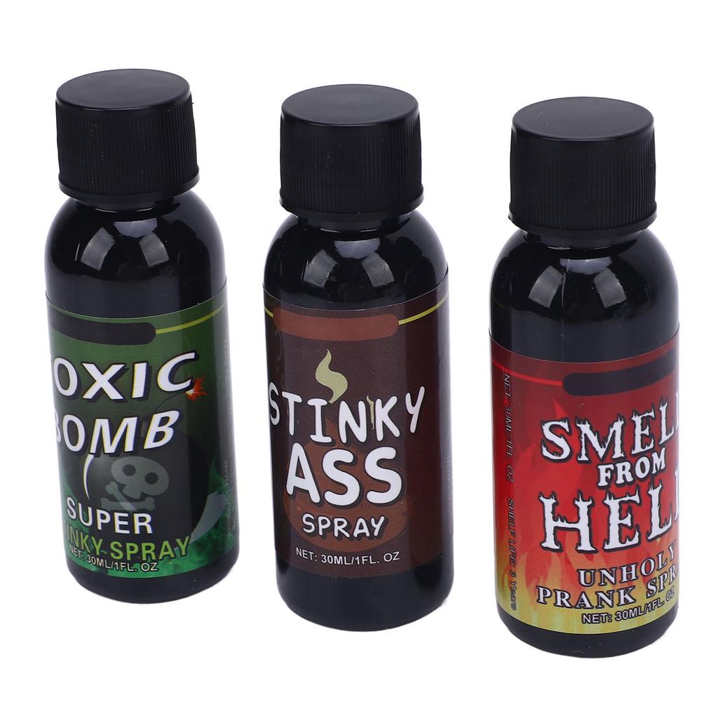 3 adet 30ml Osuruk Spreyi Şaka Kompakt Taşınabilir Koku Spreyi Komik Koku Eğlence Bombası Partiler ve Etkinlikler için