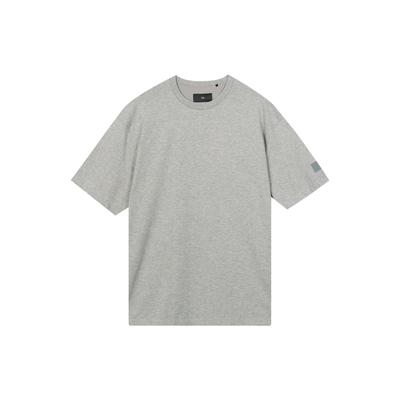 FW22 Solid Color Logo Patch Round Neck Short Sleeve T-Shirt Men Tops Gray IB4786