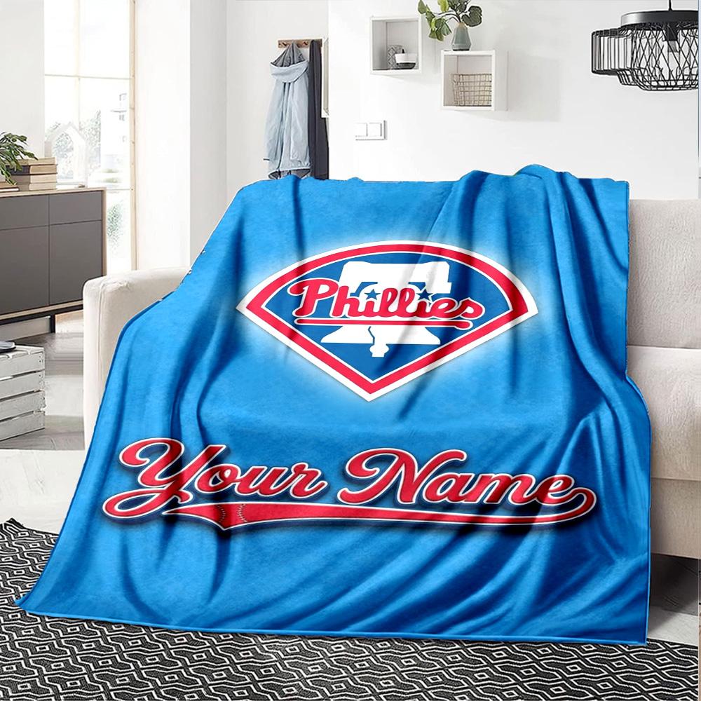 Name Custom Philadelphia phillies Print Flannel Blanket High Quality Warm Comfortable Cover for All Seasons Perfect for Gifts Home Decor