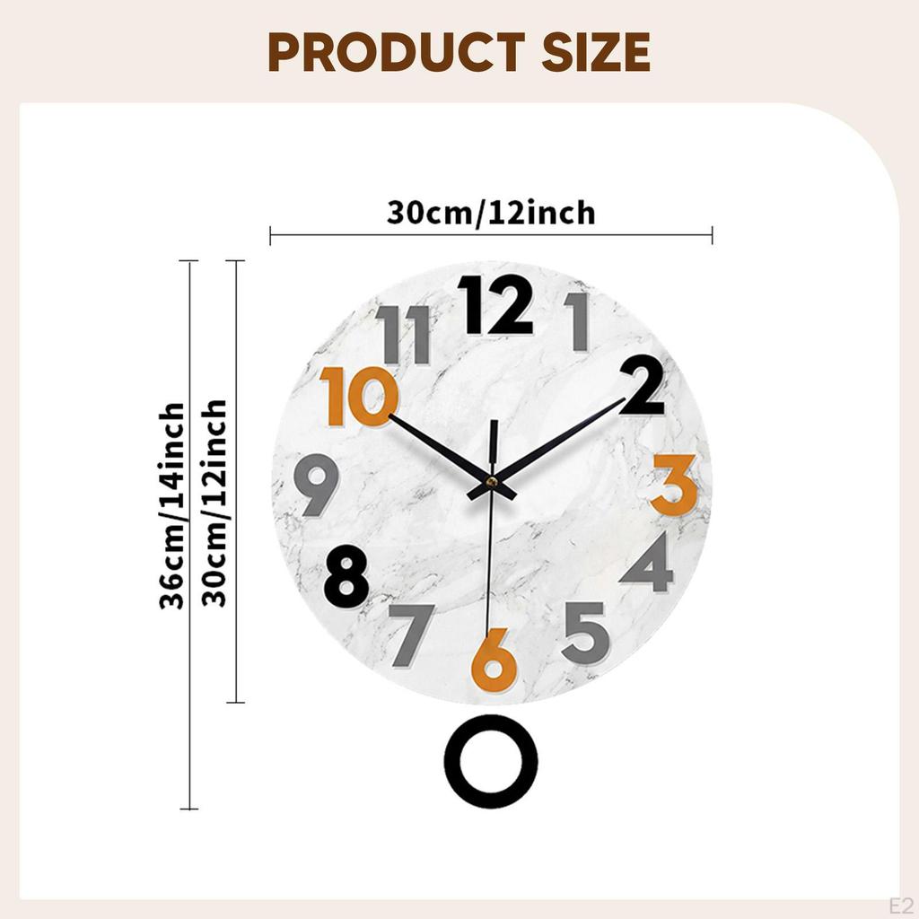 Wall Hanging Clock Decorative Silent Stylish Acrylic Round Ornament Home Decoration for