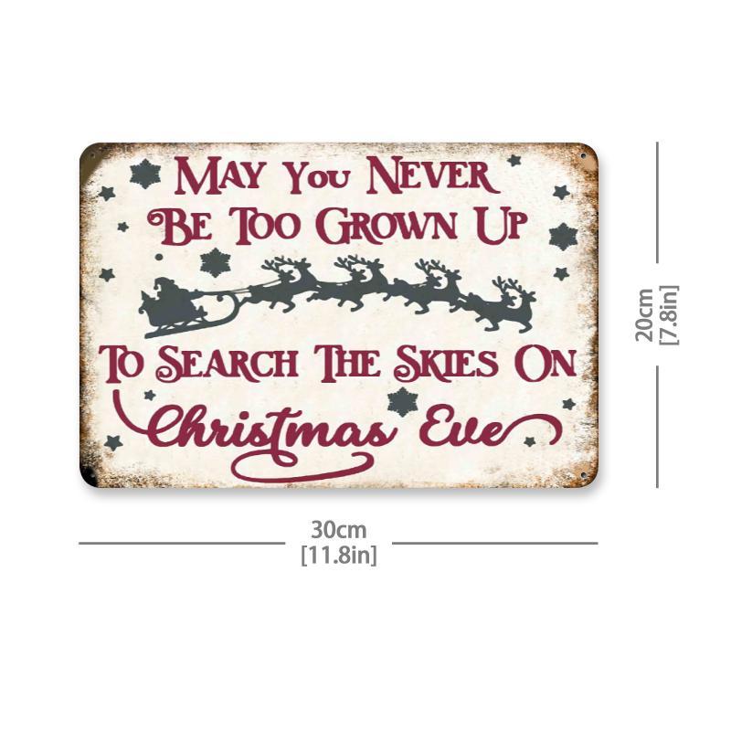 

[1pc Christmas Tin Sign] Christmas Metallic Tin Sign, 1pc, 8 X 12 Inches, Fun Home Decor for Bar Cafe Club Room 20x30cm（7.8x11.8inch）