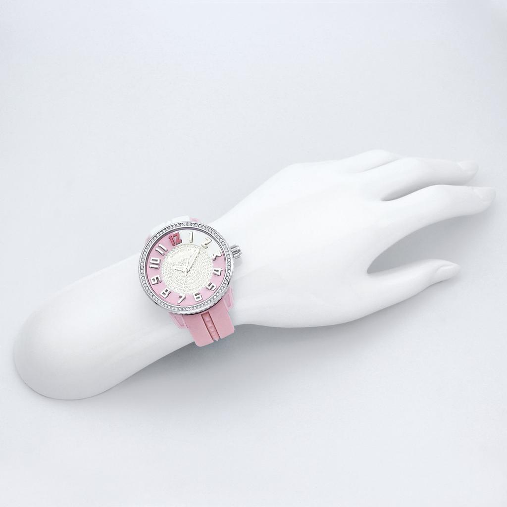 Tendence Watch CRAZY Medium Pink Dial Stainless Steel Mineral Glass Quartz Limited Model 42MM TY930111S White Women's
