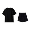 Li Ning Vielseitiger Mode Lockerer Atmungsaktiver Kurzarm Bequeme Shorts Lässiger Sportanzug Herren Anzug Schwarz W775-3+V236-1