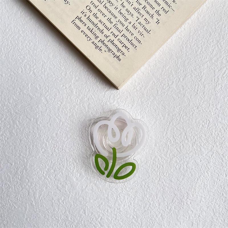 Transparent Tulip-Design Acrylic Phone Stand | Retractable & Foldable