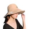 Women Summer Reversible Marguerite Embroidery Sun Protection Hat Fisherman Cap