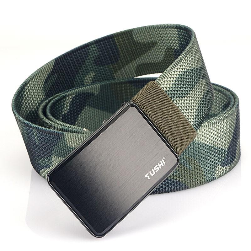 

TUHSI Men s Nylon Canvas Belt All-match Working Jeans Casual Press-button 120cm