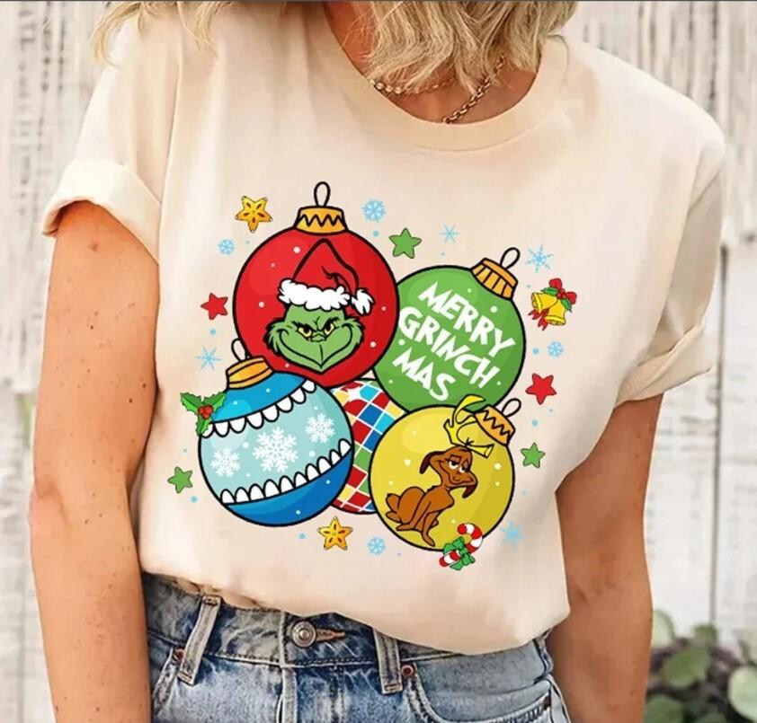 Grinch Shirt, Merry Grinchmas Shirt, Retro Christmas Grinch Tee, Xmas Gifts Unisex T-Shirt S