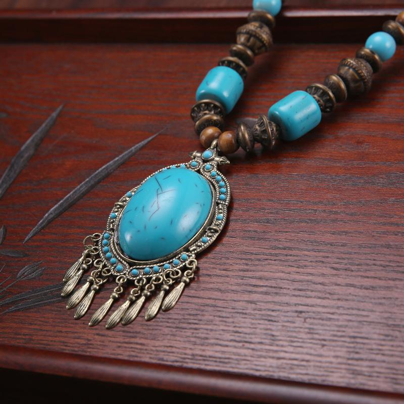 Landie Yunnan Tibetan Ethnic Style Bohemian Necklace Bead String Performance Pendant Accessories