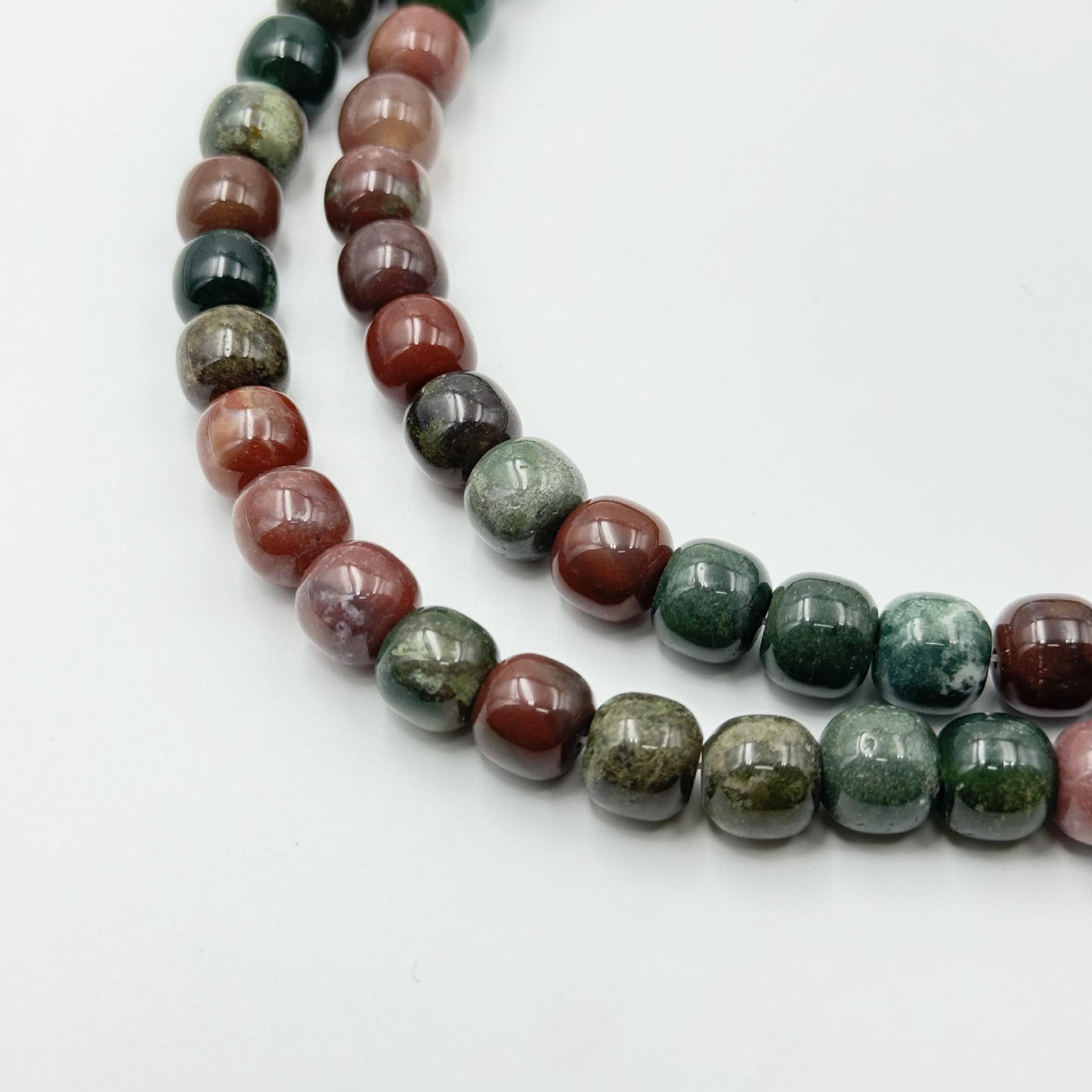 Warring States Seven-Color Jade Red Agate Beads for DIY Necklace/Bracelet 7x8MM (Approx. 54 beads)