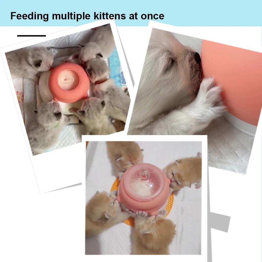 Cat Drinker Puppy Dog Bottle Feeder Multiple Cats Breastfeeding Bubble Milk Bowl Pet Milk Feeding Bottle Bionic Silicone
