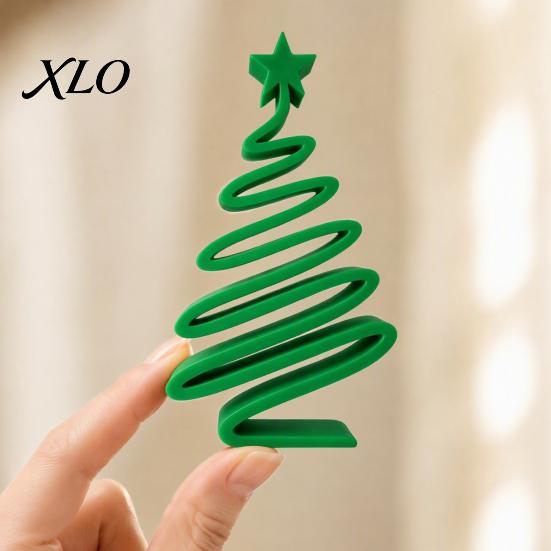 Office Desk Ornaments 3D Printed Minimalist Christmas Tree Desktop Ornament, Modern Holiday Table Indoor Outdoor Festive Display Sign for Living Room