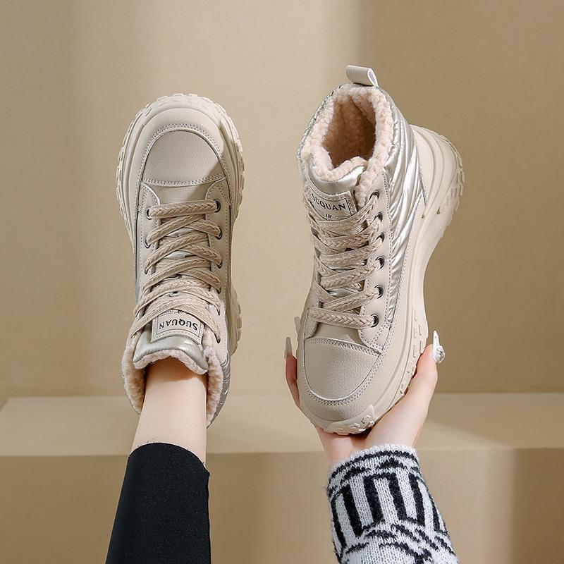 High-top Cotton Shoes Female Students Winter New Cotton Versatile Thick-soled Velvet Sports Women's Boots