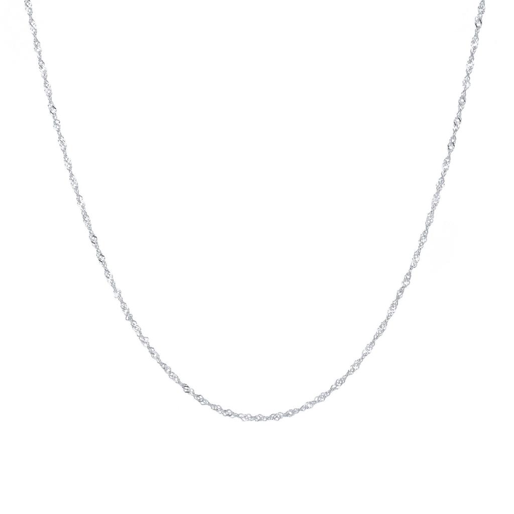 Damen Halskette aus S925 Sterlingsilber, verdrehte Wasserwelle - Verstellbare schimmernde Schlüsselbein Kette