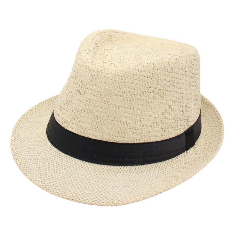ins breathable straw hat short brim vacation visor Sanya jazz hat men's and women's summer top hat European and American cool hat trendy