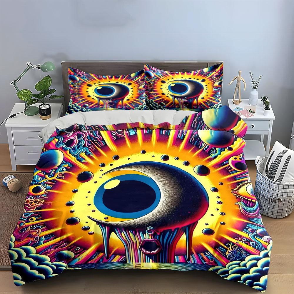 Psychedelic Cosmic Gaze. Bedding Sets Duvet Covers Pillowcases(1* Duvet Cover 2* Pillowcases Without Duvet Insert)