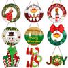Christmas Snowman Santa Wood Door Sign Plaques Winter Home Decor Multi Optional