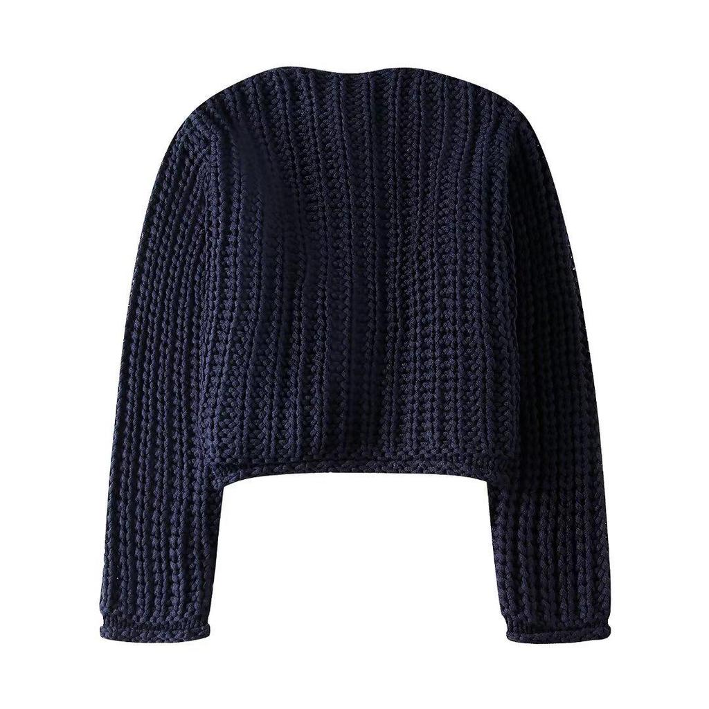 Women's Chunky Knit Round Neck Sweater - European & American Street Fashion