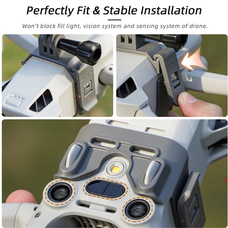 Universal Night Flashing Light Multifunctional Expansion Adapter Mount for DJI Mini 4 Pro 100m Long Range Search Lamp SOS Suppor