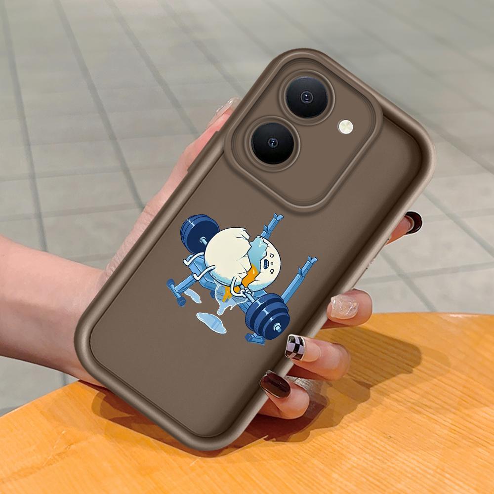 

Мягкий силиконовый квадратный чехол с рисунком лестницы для телефона, полное покрытие, противоударный защитный резиновый чехол для камеры для Vivo Vivo G2 5G коричневый