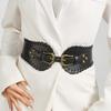 Metal Retro Stylish Waist Cincher Women Elastic Belt Wide Width Dresses Coats
