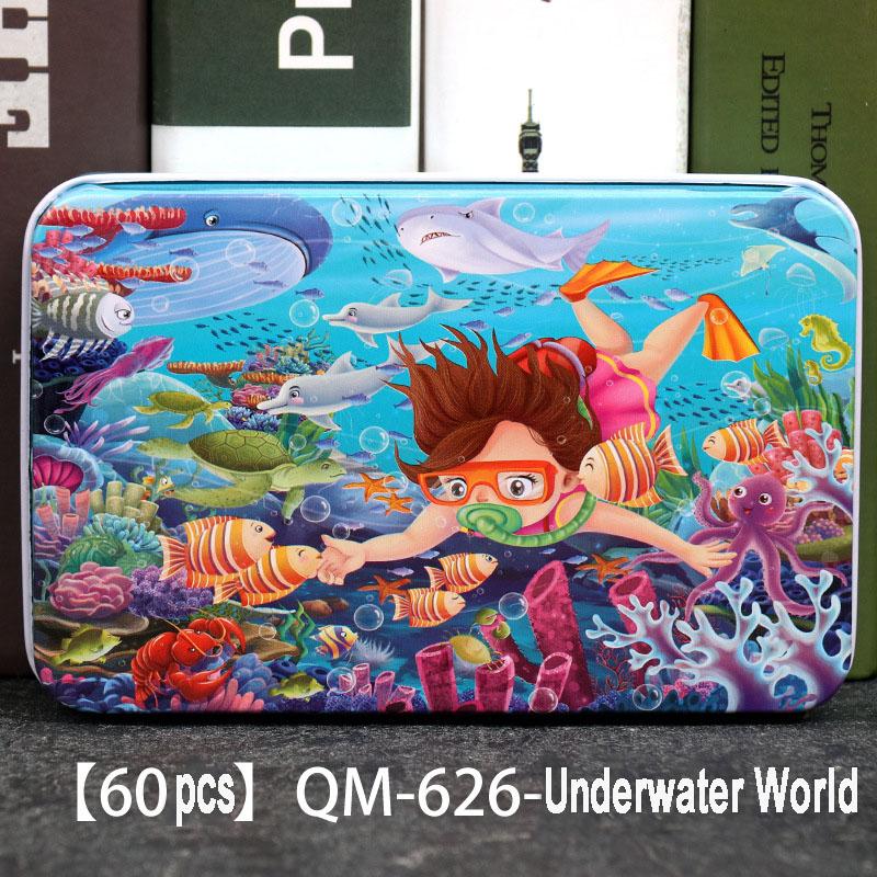 60pcs Wooden Jigsaw Puzzles 3D Cartoon Mermaid/Snow White/Cinderella/Princess/Helicopter/Hot Air Balloon Puzzles for Baby  Kids