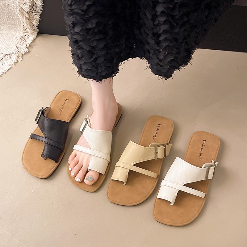 Fashion New Style Popular Fashion Summer European-American Style Large Size Flat Slippers Set Toe Comfortable Flip-flops Zapatos Mujer