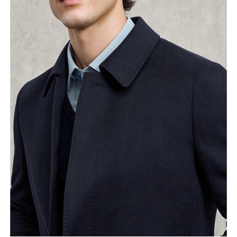 EMZ Men's 100% Wool Long Overcoat