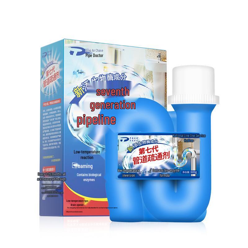 

High-Speed Pipe Unblocker & Deodorizer for Kitchen & Toilet: Powerful Oil Stain Cleaner & Drain Solvent