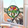 Stained Glass Window Hanging Ornament Colorful Acrylic Suncatcher Panel with Chain