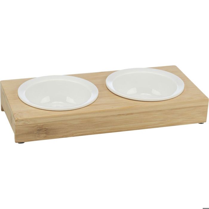 Hundenapf - Trixie - Keramik/Bambus - Beige/Weiß - Rund - Innenbereich