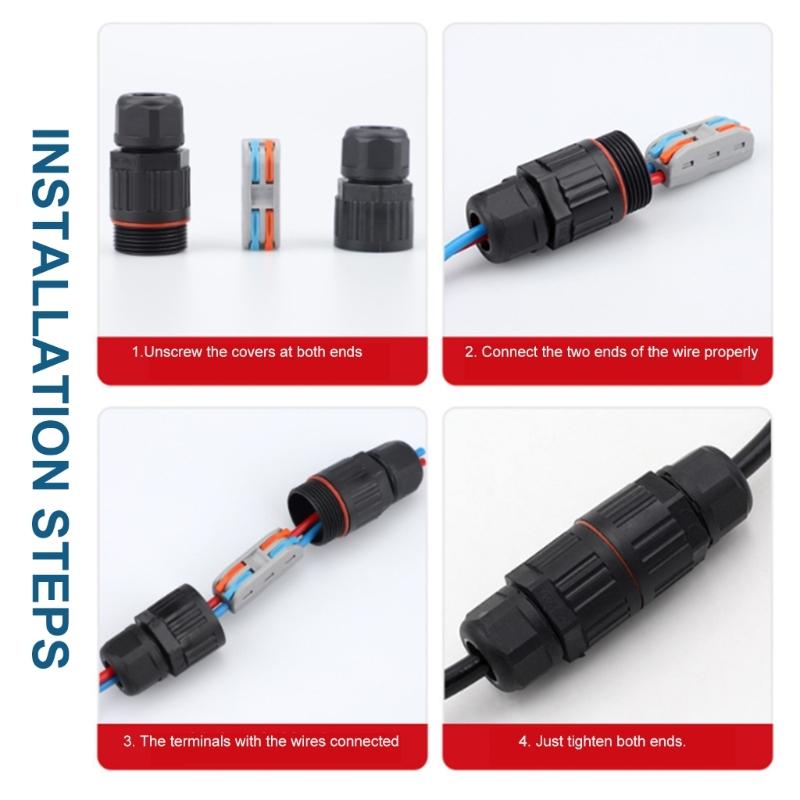 Waterproof Joint Wire Quick Connection Connector 2/3Pin Solderless LED Lamp Wiring Outdoor Rainproof Terminals Enduring